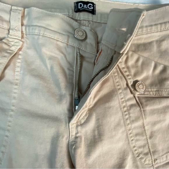 Dolce & Gabbana Vintage Women’s Blush Mid Rise Pintuck Cotton Pants Size 26/40 - Picture 5 of 14